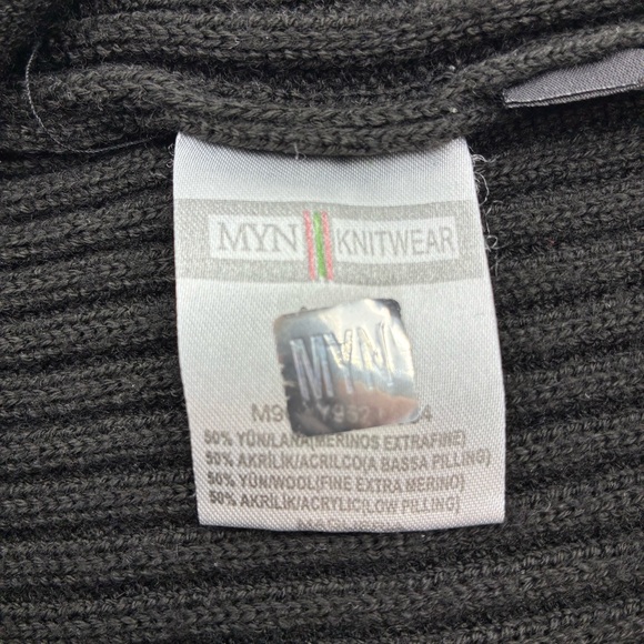 Designer Black Men's Sweater with Red Trim - Picture 6 of 6